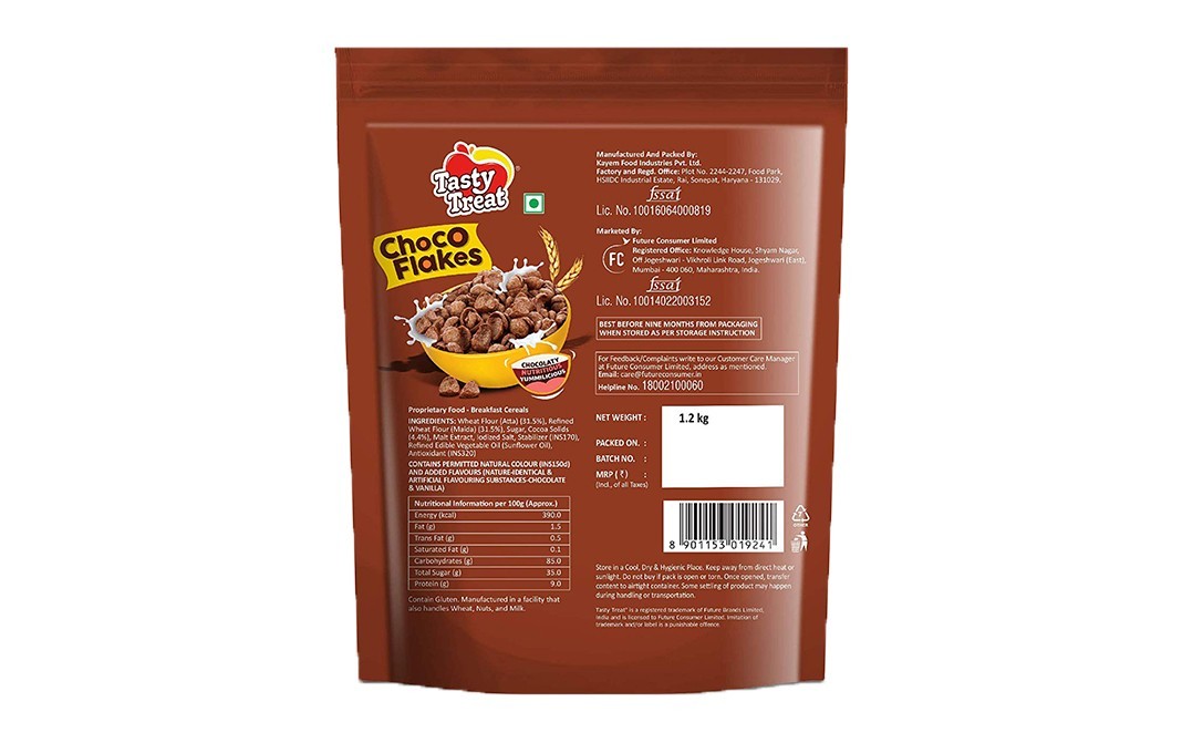 Tasty Treat Choco Flakes Chocolaty   Pack  1.2 kilogram
